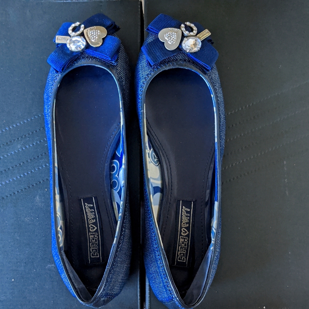 Coach denim ballet shoes sz7.5